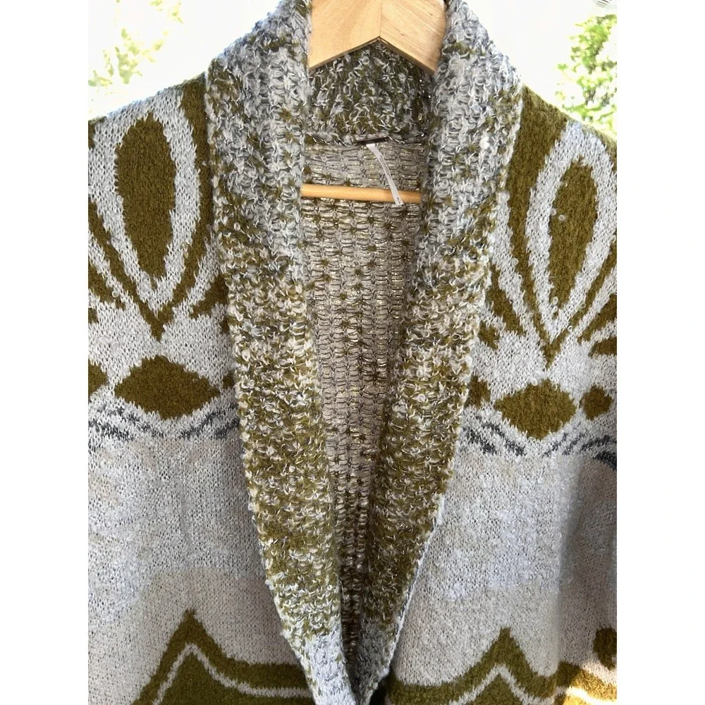Free People Nocturnal Patterned Cardigan Small